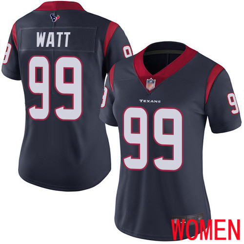 Houston Texans Limited Navy Blue Women J J  Watt Home Jersey NFL Football #99 Vapor Untouchable
